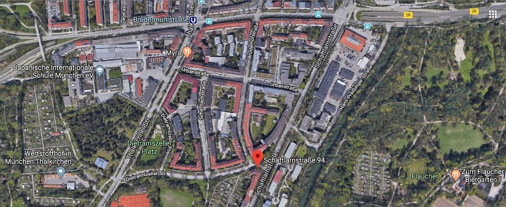 Anfahrt Architekturbuero Claudia Habelt Muenchen Sendling 2018 auf Google Maps